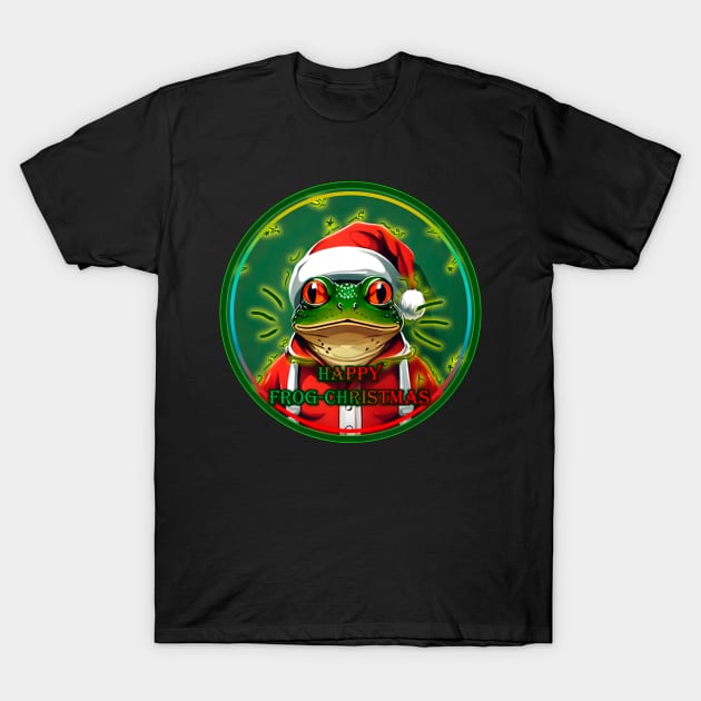 Happy Frog-Christmas T-Shirt by denpoolswag